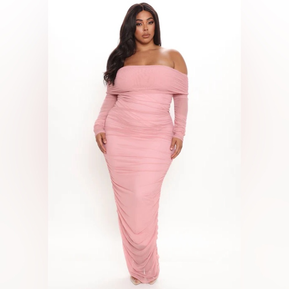 Fashion Nova Top Trend Ruched Maxi Dress
